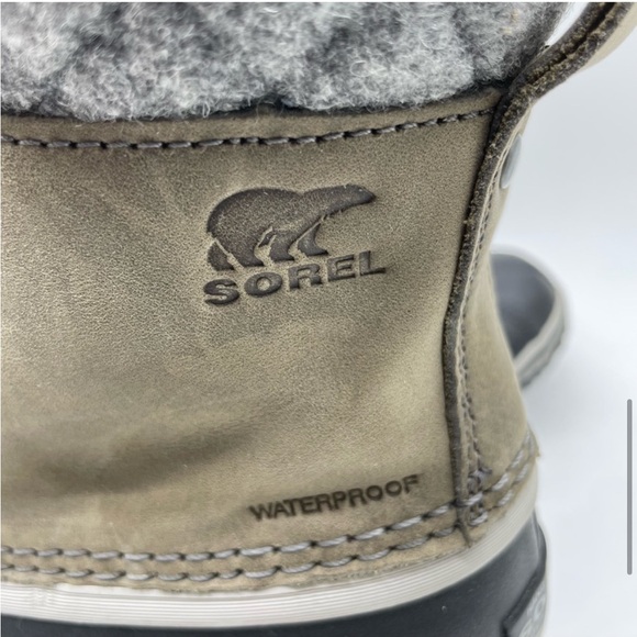 SOREL Slimpak II Women’s Ankle Boots Taupe Grey Suede Black 7.5 Waterproof - Picture 7 of 9